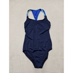 Lands End Bathing Suit Womens 6 Blue One Piece Swim Wear